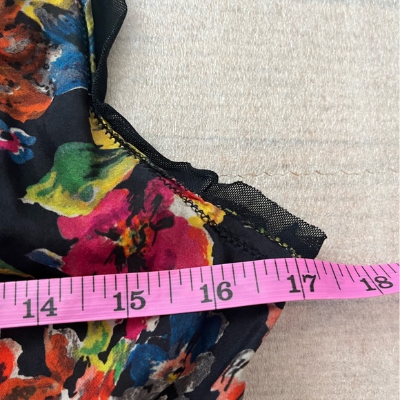 [US6]Mariella Burani Floral Sleeveless Deep V Silk Dress - Picture 5 of 8